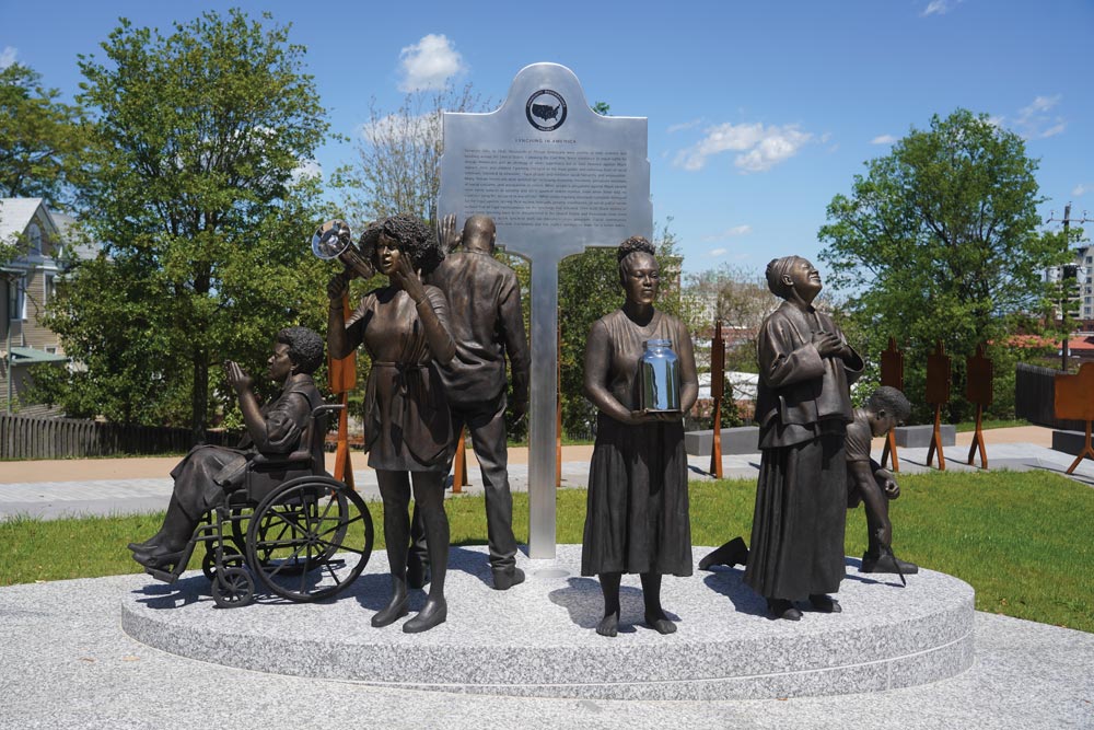 Arise, a bronze sculpture by Branly Cadet that honors community members who have been working with EJI's Community Remembrance Project to memorialize lynchings in dozens of communities nationwide.